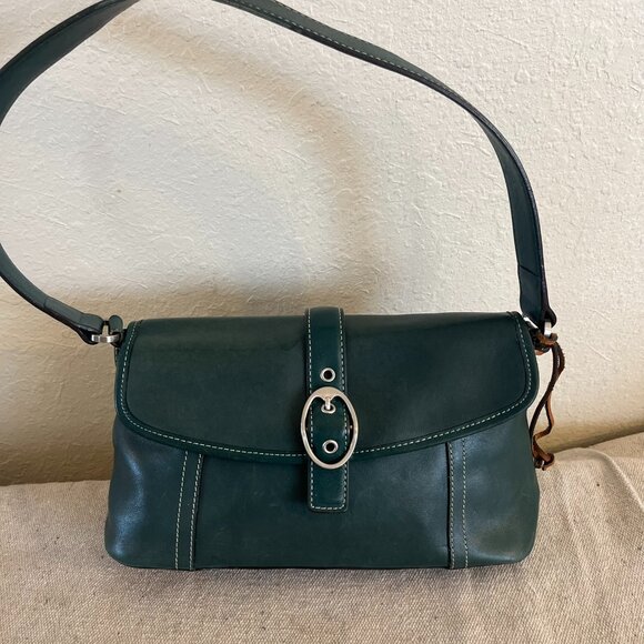 Fossil Handbags - Fossil Trendy Green SoHo Style Leather Flap Front Boho Shoulder Bag